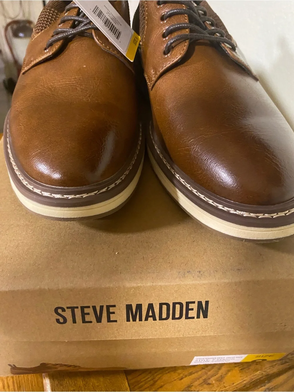 Steve Madden P-Kenson Brown Lace-Up Dress Shoes Men Size 8 NEW